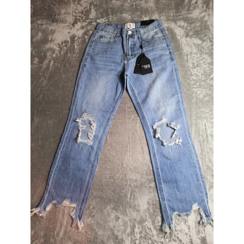 Insane Gene Distressed High Rise Straight Jeans, Size 0 Waist 23 - NWT